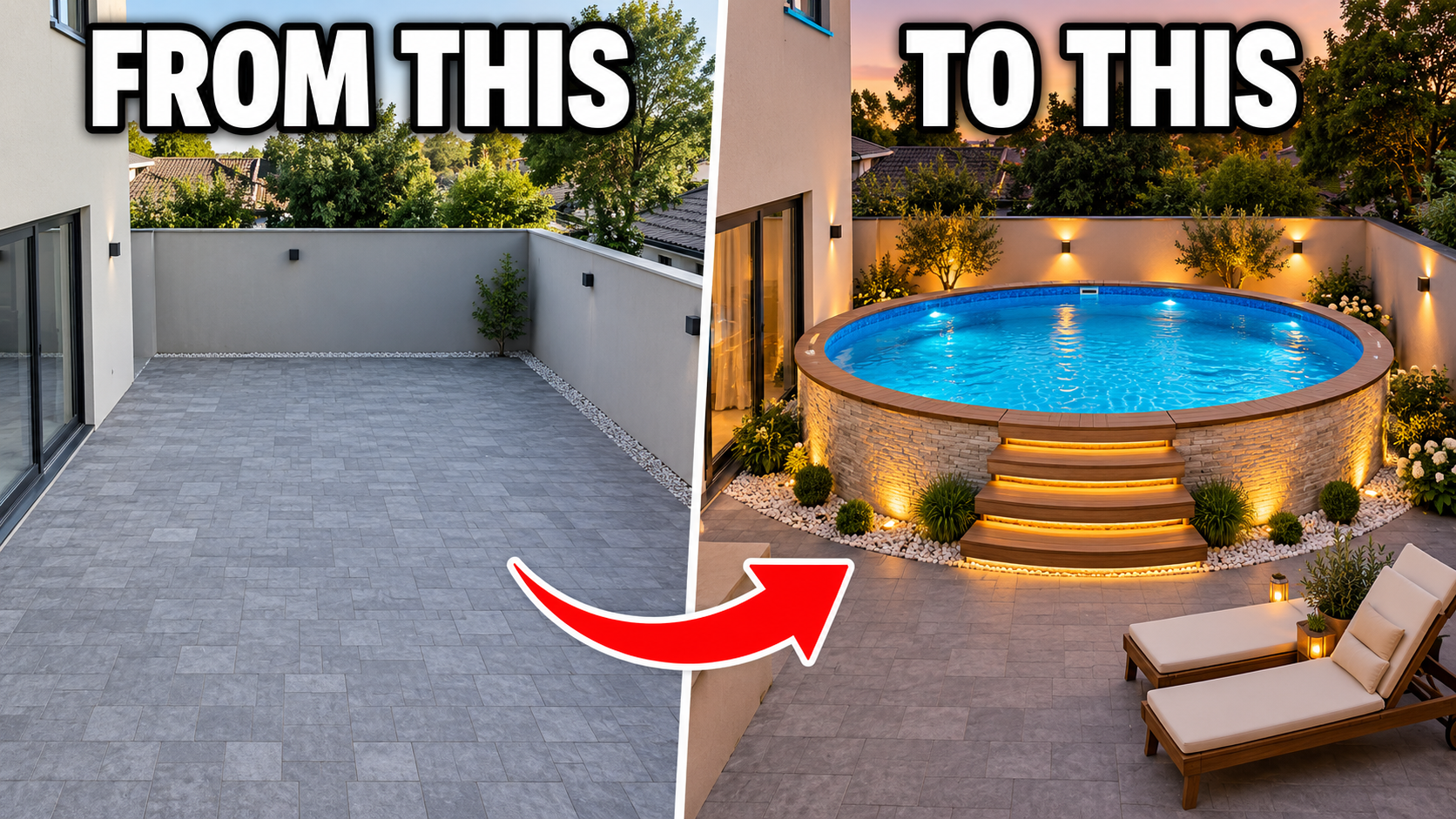 From Empty Patio to Backyard Pool Paradise