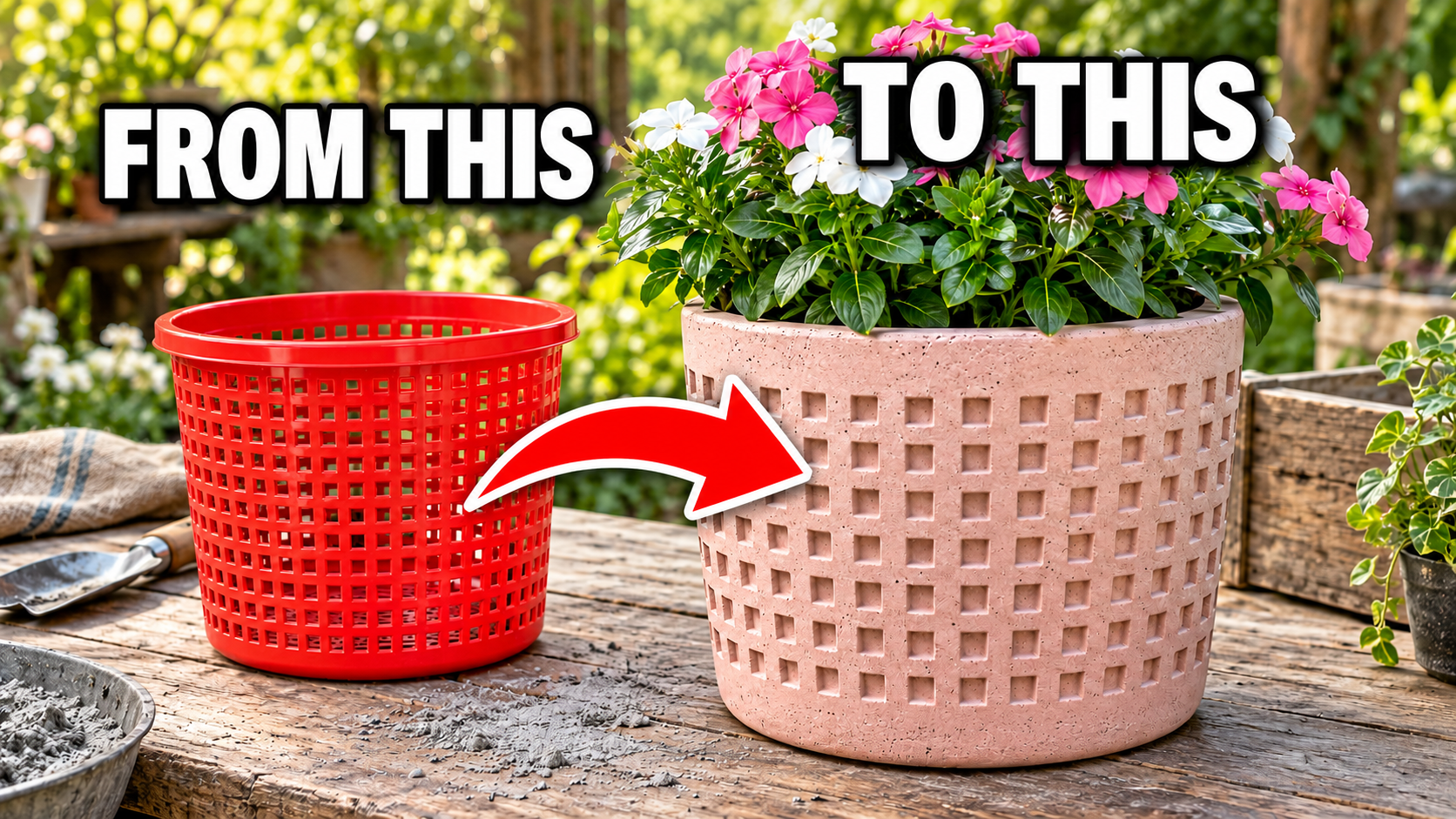Turn a Plastic Basket into Beautiful Garden Decor!